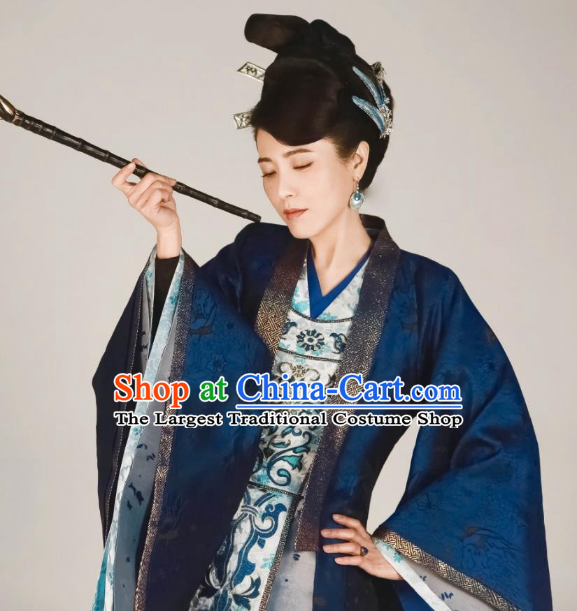 Chinese Historical Drama Swords of Legends Ancient Royal Dame Fu Qingjiao Costume and Headpiece for Women