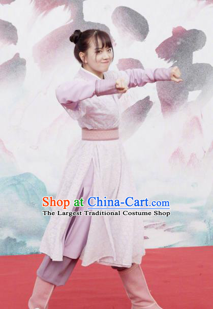 Chinese Ancient Maidservant Mu Yu Er Hanfu Dress Historical Drama Lovely Swords Girl Costume and Headpiece for Women
