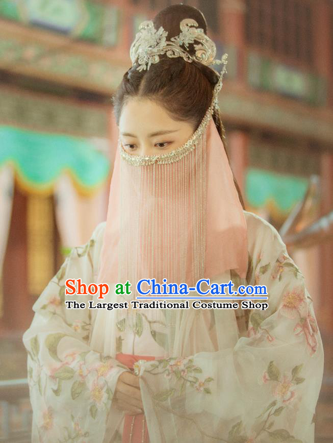 Chinese Historical Drama Ancient Ming Dynasty Courtesan Yuan Jinxia Hanfu Dress Under the Power Costume and Headpiece for Women