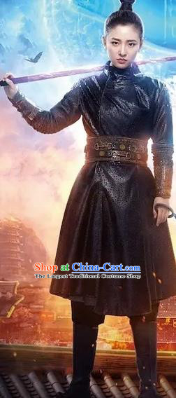 Chinese Ancient Tang Dynasty Female Swordsman Ye Yuanan Dress Historical Drama An Oriental Odyssey Costume and Headpiece for Women