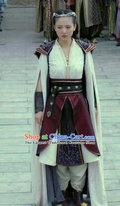 Chinese Ancient Tang Dynasty Ye Yuanan Dress Historical Drama An Oriental Odyssey Costume and Headpiece for Women