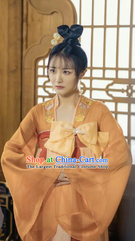 Chinese Ancient Court Lady Kang Ning Er Dress Historical Drama Dr Cutie Costume and Headpiece for Women