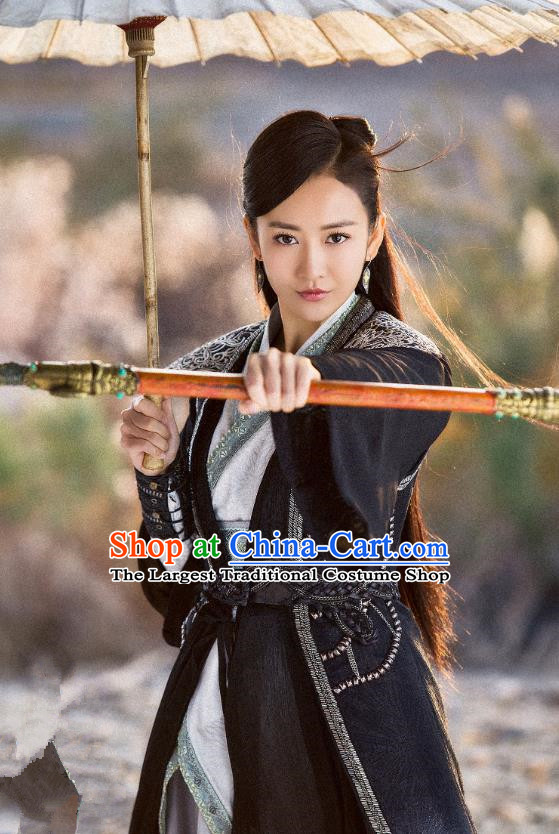 Chinese Historical Drama The Legend of Jade Sword Ancient Swordsman Yu Wei Wang Ou Costume and Headpiece for Women