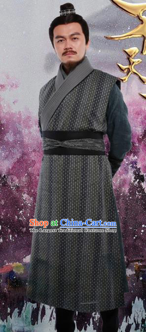 Drama The Dark Lord Chinese Ancient Ming Dynasty Swordsman Costume and Headpiece Complete Set