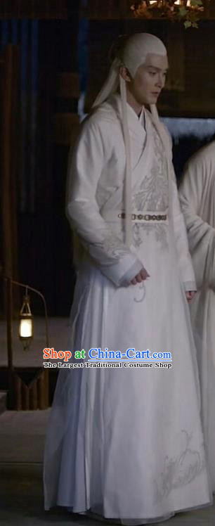 Chinese Ancient God Emperor Dong Hua Drama Sansheng Sanshi Pillow Eternal Love of Dream Costume and Headpiece Complete Set