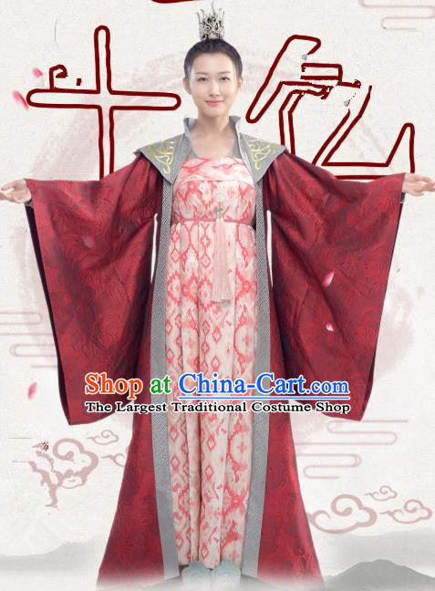 Chinese Ancient Female Swordsman Historical Costumes and Hair Crown Drama Oh My Emperor Chu Shengnan Hanfu Dress