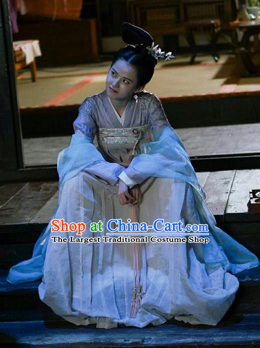 Chinese Ancient Princess Hanfu Dress and Hairpins Drama To Get Her Court Lady Lin Zhengzheng Costumes Apparels Garment