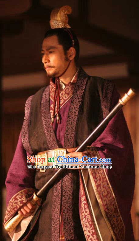Chinese Ancient Tang Dynasty Emperor Costumes Li Shimin Apparels Garment and Hairdo Crown Drama Control by Zhen Guan Costume
