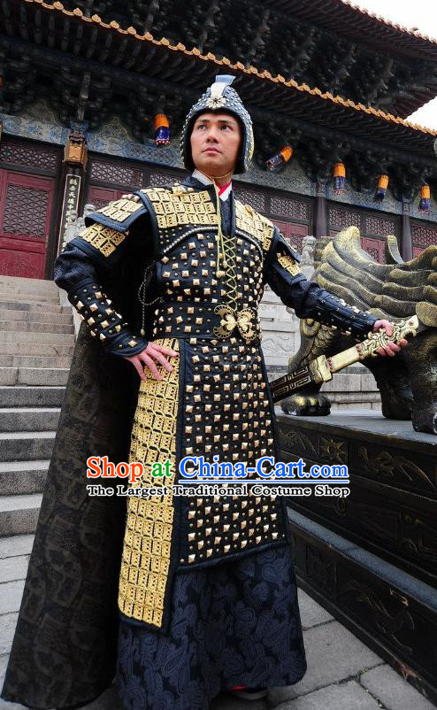 Chinese Ancient General Armor Garment Clothing and Helmet Drama The Empress Yun Shi Apparels
