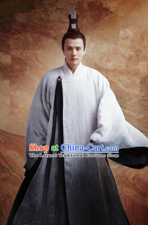 Chinese Ancient Taoist Tang Dynasty Apparels Garment and Headwear Drama Wu Xin The Monster Killer Wizard Chang Ming Clothing