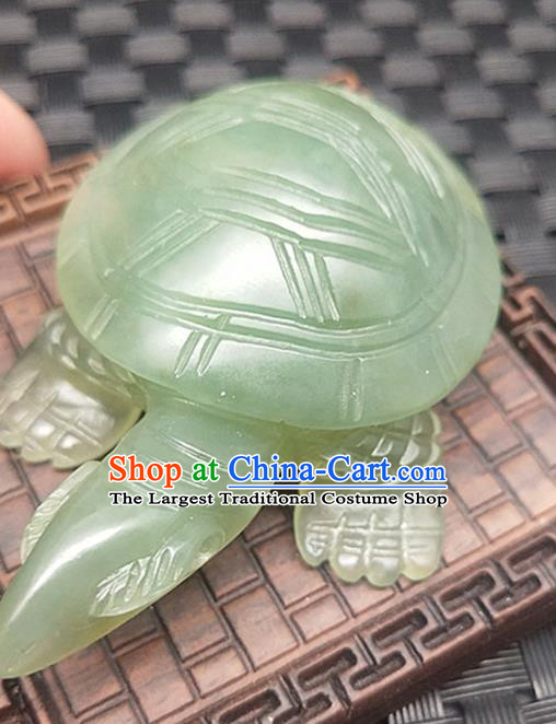 Chinese Jade Craft Handgrip Carving Tortoise Accessories Jade Handiwork
