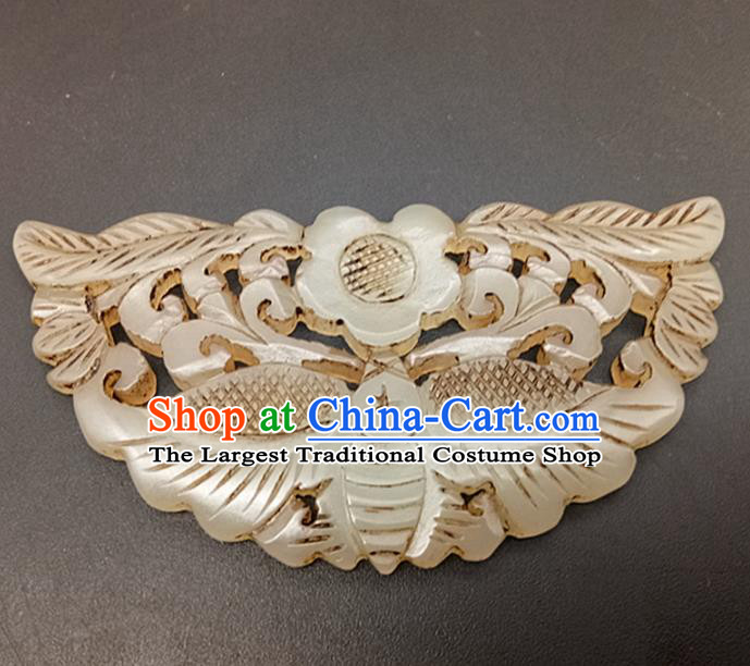 Chinese Handmade Jade Waist Accessories Handgrip Craft Handmade Jade Jewelry Carving Butterfly Jade Pendant