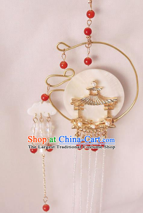 Chinese Handmade Carving Shell Belt Accessories Handmade Tassel Waist Pendant