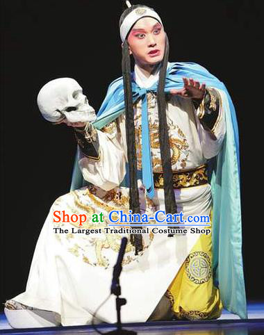 Chinese Peking Opera Niche Xiao Sheng Apparels Costumes The Revenge of Prince Zi Dan Garment Young Men Clothing and Headwear