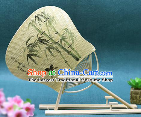 Handmade Chinese Ink Painting Bamboo Fans Traditional Classical Dance Bamboo Palace Fan for Women