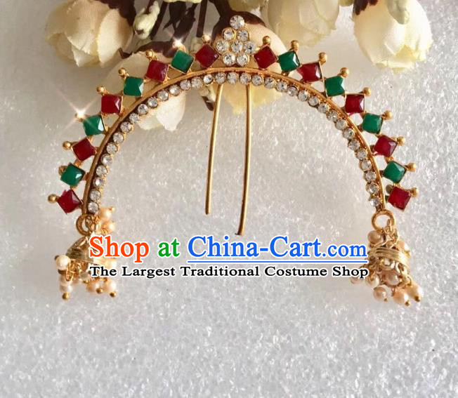 Indian Traditional Wedding Gems Hairpin Asian India Bride Hair Jewelry Accessories for Women