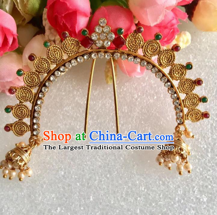Indian Traditional Wedding Crystal Hairpin Asian India Bride Hair Jewelry Accessories for Women