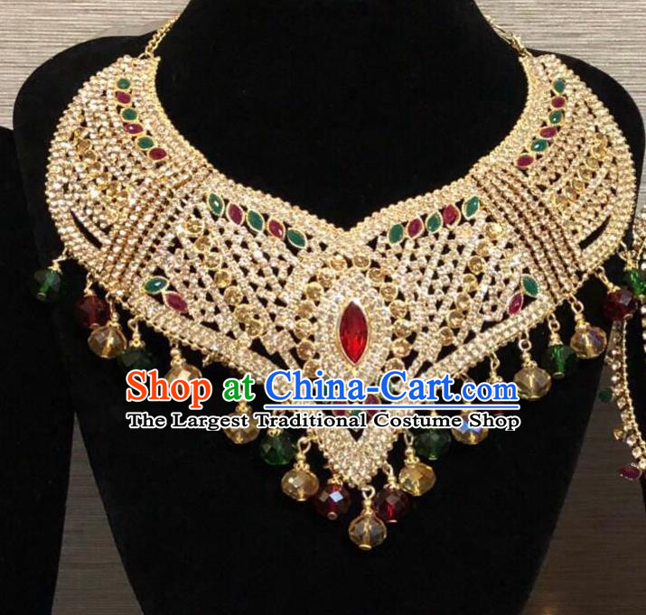 Indian Court Traditional Wedding Luxury Necklace Asian India Bride Jewelry Accessories for Women