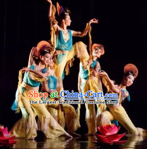 Chinese Yuan Qi Dunhuang Dance Flying Apsaras Clothing Traditional Classical Dance Stage Performance Costume for Women