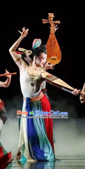 Chinese Yuan Qi Dunhuang Flying Apsaras Dance Clothing Traditional Classical Dance Stage Performance Costume for Women