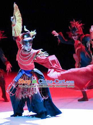 Chinese Fen Mo Stage Performance Dance Red Dress Traditional Classical Dance Costume for Women