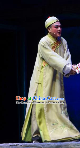 Chinese Yue Opera Young Male Garment Costumes and Headwear Jiujin Girl Shaoxing Opera Scholar Robe Apparels