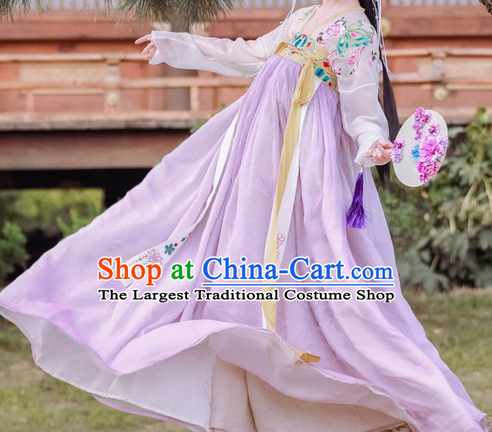 Traditional Chinese Tang Dynasty Hanfu Dress Embroidered Garment Ancient Royal Princess Court Lady Historical Costumes