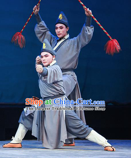 Legend of White Snake Chinese Yue Opera Wusheng Apparels Costumes and Headwear Shaoxing Opera Martial Male Monk Garment