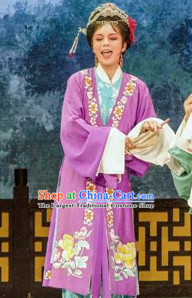 Chinese Shaoxing Opera Young Mistress Dress Apparels Costumes and Hair Accessories Yue Opera Noble Female Hua Zhong Jun Zi Garment