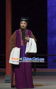 Chinese Yue Opera Tuan Yuan Zhi Hou Laosheng Costumes and Hat Shaoxing Opera Elderly Man Garment Apparels