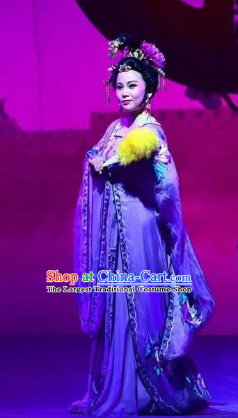 Chinese Shaoxing Opera Elderly Dan Dress Costumes and Headpieces Hu Po Yuan Yue Opera Garment Countess Noble Dame Apparels