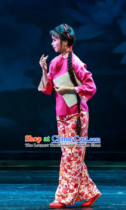 Chinese Shaoxing Opera Xiaodan Dress Apparels Costumes and Headpieces The Family Yue Opera Young Lady Ming Feng Garment
