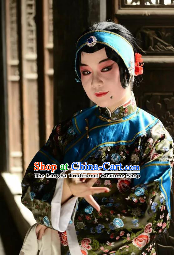 Chinese Kun Opera Female Matchmaker Wang Po Dress Costumes Apparels and Headdress Heros Kunqu Opera Elderly Woman Garment