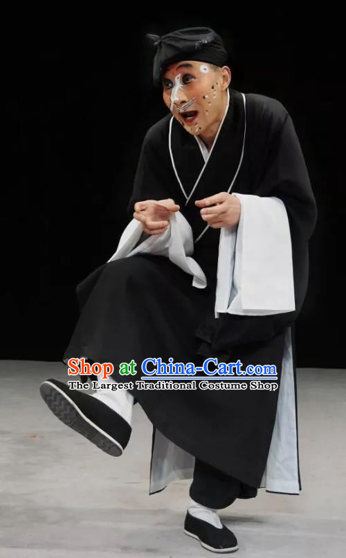 Chinese Kun Opera Chou Role Fifteen Strings of Cash Garment Clothing and Headwear Kunqu Opera Clown Lou A Shu Apparels Costumes