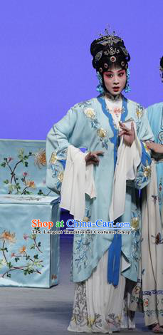 Chinese Kun Opera Diva Li Qianjun Dress Costumes and Headdress On A Wall and Horse Kunqu Opera Noble Lady Garment Actress Apparels