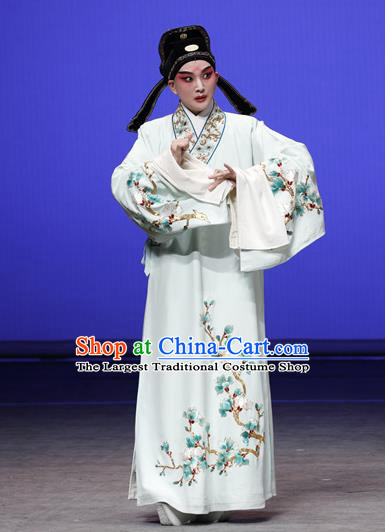 On A Wall and Horse Chinese Kun Opera Scholar Pei Shaojun Garment Costumes and Headwear Kunqu Opera Xiaosheng Apparels Clothing