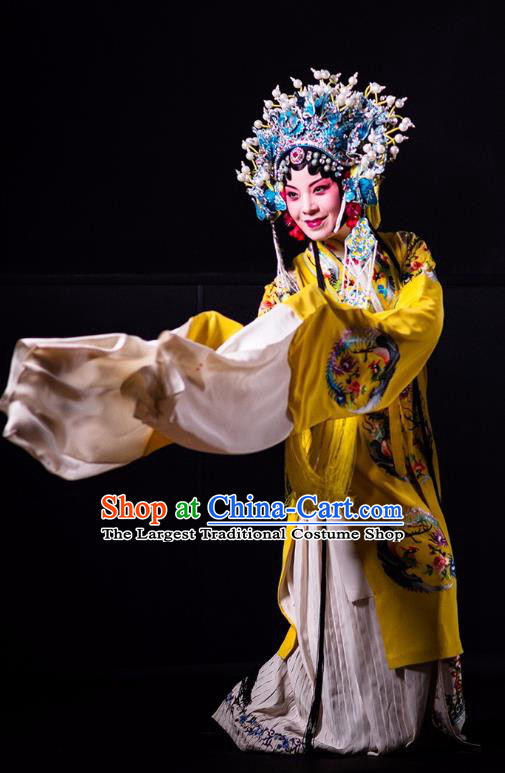 Chinese Kun Opera Hua Tan Dress Costumes and Headdress Rain on the Phoenix Tree Kunqu Opera Imperial Consort Yang Garment Apparels