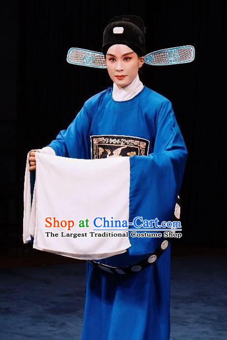 Bai Luo Shan Chinese Kun Opera Niche Apparels Garment Costumes and Headwear Kunqu Opera Xiaosheng Xu Jizu Clothing Official Vestment