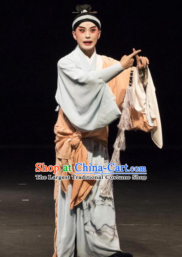 Romance Juliet Chinese Kun Opera Xiaosheng Ji Can Apparels and Headwear Kunqu Opera Garment Young Male Costumes