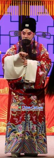 Full Bed Wat Chinese Kun Opera Elderly Male Costumes and Headwear Kunqu Opera Official Embroidered Robe Garment Laosheng Apparels