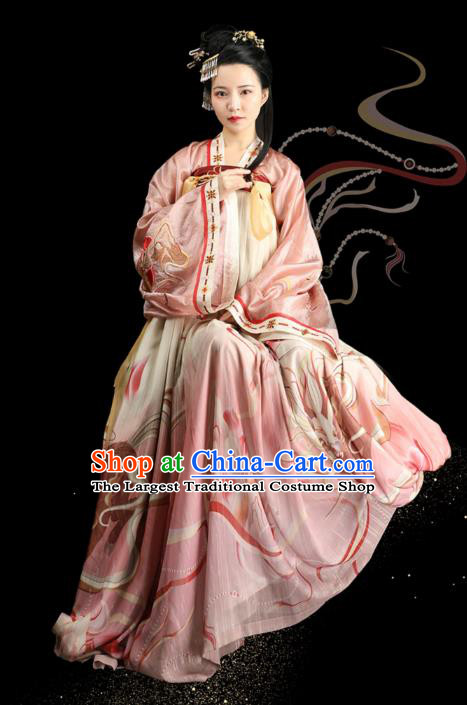 Chinese Ancient Court Lady Apparels Historical Costumes Traditional Tang Dynasty Noble Consort Hanfu Dress for Women