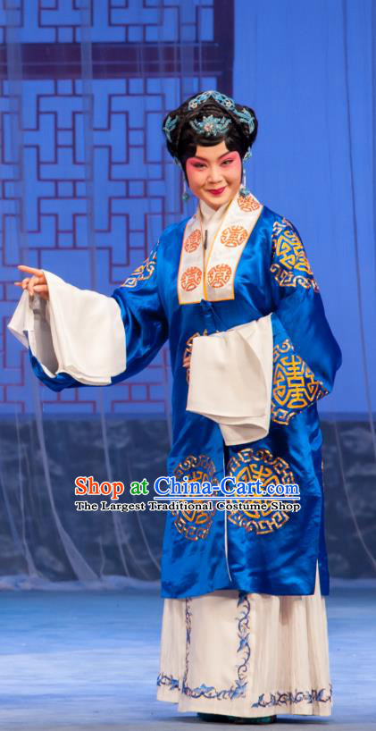 Chinese Ping Opera Rich Dame Costumes Apparels and Headpieces Traditional Pingju Opera Geng Niang Dress Elderly Female Garment
