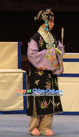 Chinese Ping Opera Xiaodan Young Lady Apparels Costumes and Headdress Zhen Zhu Shan Traditional Pingju Opera Maidservant Dress Garment