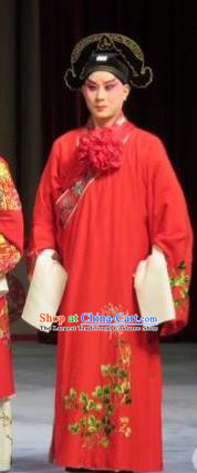 Jie Nv Qiao Pei Chinese Ping Opera Xiaosheng Wedding Costumes and Headwear Pingju Opera Scholar Zhang Baotong Apparels Clothing