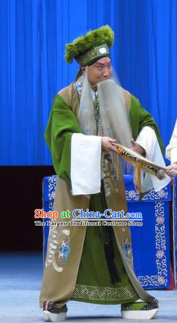 Liu Ling Drunk Chinese Ping Opera Laosheng Costumes and Headwear Pingju Opera Apparels Elderly Male Du Kang Clothing