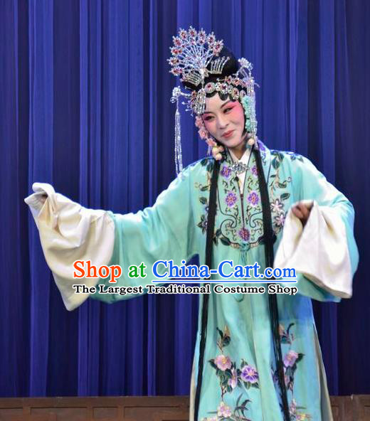 Chinese Ping Opera Cha Ping Ji Young Female Apparels Costumes and Headpieces Traditional Pingju Opera Hua Tan Gong Xiuying Dress Garment