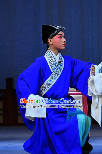 Linjiang Post Chinese Ping Opera Xiaosheng Costumes and Headwear Pingju Opera Scholar Cui Tong Apparels Clothing