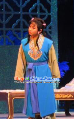 Baoyu and Daiyu Chinese Ping Opera Young Boy Costumes and Headwear Pingju Opera Servant Apparels Clothing
