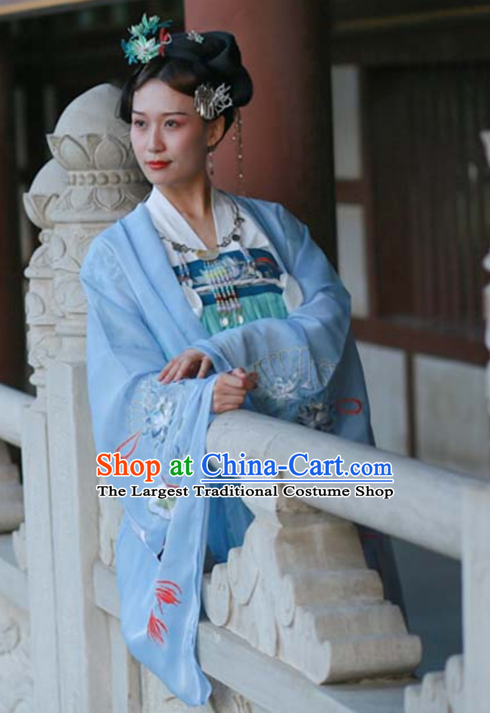 Top Chinese Classical Ancient Tang Dynasty Imperial Princess Garments Clothing and Head Wear Complete Set for Women