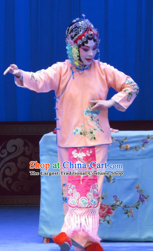 Chinese Ping Opera Young Female Costumes Apparels and Headpieces The Beautiful Courtesan Traditional Pingju Opera Dress Diva Du Shiniang Garment